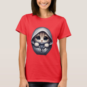 T-shirt Chat triste – Conception de chat esthétique mignon