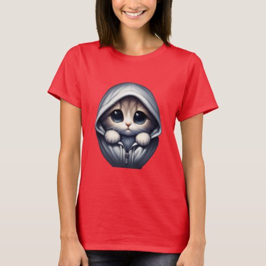 T-shirt Chat triste – Conception de chat esthétique mignon (Devant)