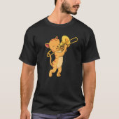 T-shirt Chat Trombone Musique Hommes Chat Jazz Musique Mar (Devant)