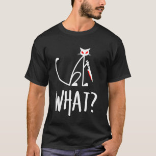 T-shirt Chat Tueur Drôle Halloween Humour Noir Amateur de