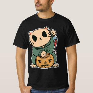 T-shirt Chat tueur mignon avec Citrouille - Halloween Éffr