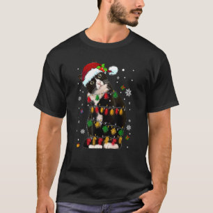 T-shirt Chat Tuxedo avec lumière de Noël