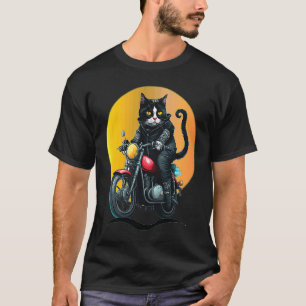 T-shirt Chat Tuxedo Moto Papa Maman Chatons