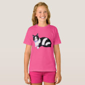 T-shirt Chat Tuxedo noir et blanc (Devant entier)