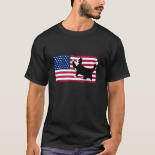 T-shirt Chat Tuxedo Patriote Américain USA 4 Juillet