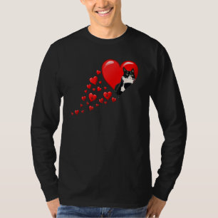 T-shirt Chat Tuxedo Saint-Valentin Cœur Pour Chatons et An