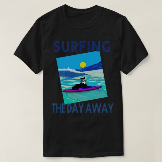 T-SHIRT CHAT TUXEDO SURF EN LUNETTES 1 (Design devant)