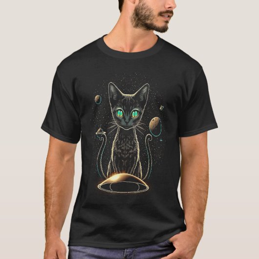 T-shirt Chat UFO Alien (Devant)