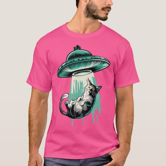 T-shirt Chat Ufo Enlevé (Devant)