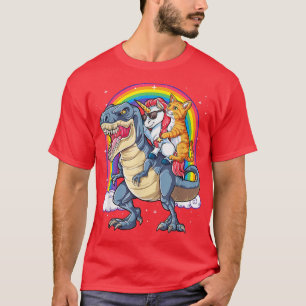 T-shirt Chat Unicorn équitation Dinosaur T rex Kitten Love