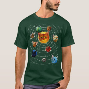 T-shirt Chat Universe Funny Kitten Planètes Système Solair