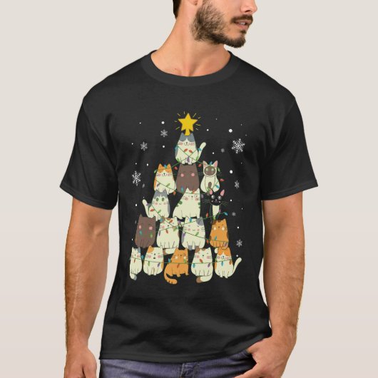 T-shirt chat vacances de Noël (Devant)