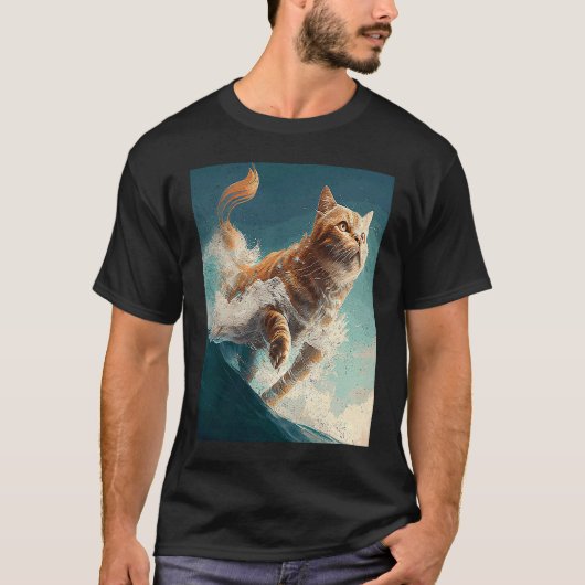 T-shirt Chat Vagues Volantes (Devant)
