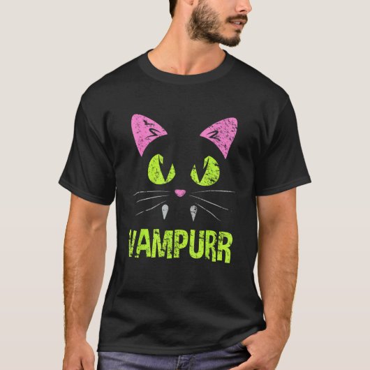 T-shirt Chat Vampire Costume Vampire Halloween (Devant)