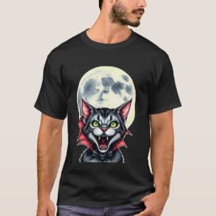 T-shirt Chat Vampire Drôle Déguisement Halloween Garçons P