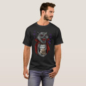 T-shirt Chat Vampire Halloween Gothique (Devant entier)