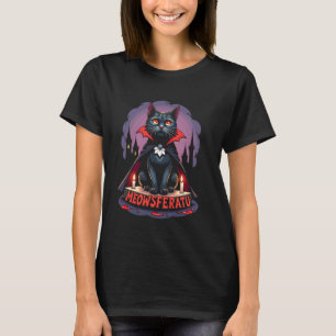 T-shirt Chat vampire mignon design Neko gothique horreur p