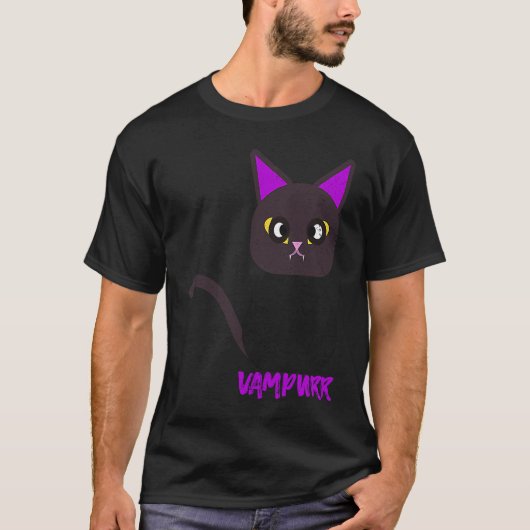 T-shirt Chat vampire mignon et effrayant Halloween femmes (Devant)