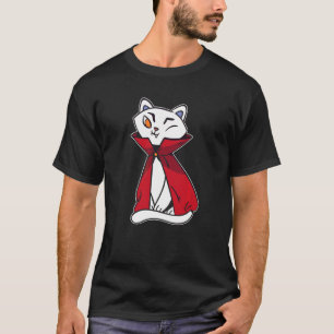 T-shirt Chat Vampire Paresseux Costume Halloween Mignon Ki