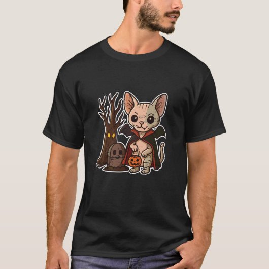 T-shirt Chat Vampire Sphynx par Tombe (Devant)