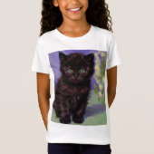 T-Shirt Chat Van Gogh avec fleurs blanches (Devant)