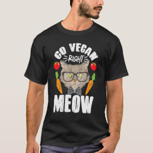 T-shirt Chat Végétarien Devenez Végétalien Tout De Suite A