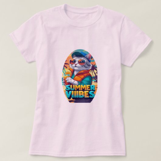 T-shirt Chat Vibes été (Design devant)