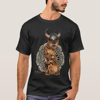 T-shirt Chat Viking Valhalla Norse Guerrier