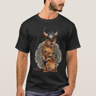 T-shirt Chat Viking Valhalla Norse Guerrier