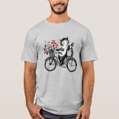 T-shirt Chat Vintage à Vélo (Devant)