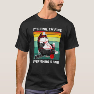 T-shirt Chat Vintage C'est Bien Je vais Bien Tout Va Bien
