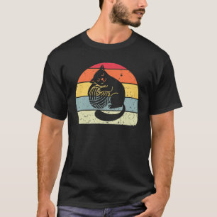 T-shirt Chat Vintage Chat Rétro Silhouette Chat Animal 8