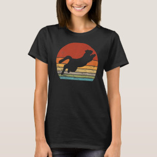 T-shirt Chat vintage Retro Chat Silhouette Animal 60s les