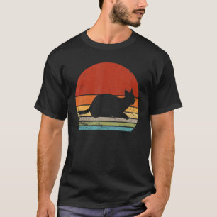 T-shirt Chat Vintage Silhouette de Chat Rétro Animal 60s