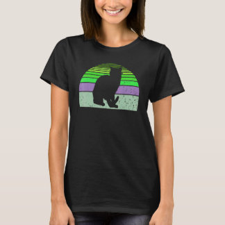 T-shirt Chat Vintage Silhouette de Chat Rétro Chaton Anima