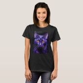 T-shirt Chat Violet Pop Art (Devant entier)