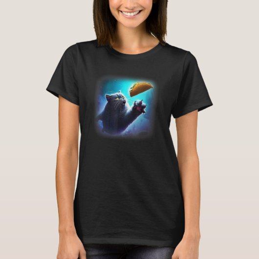 T-shirt Chat Volant Attrapant Taco (Devant)
