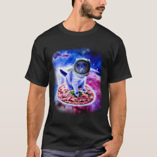 T-shirt Chat Voler Une Astronaute De Pizza Funny Kitten Sp