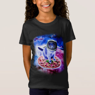 T-Shirt Chat Voler Une Astronaute De Pizza Funny Kitten Sp