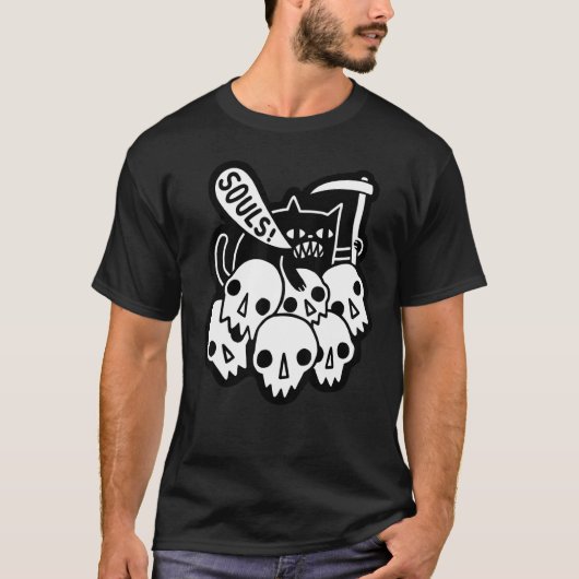 T-shirt Chat Vous A Pris Vos Âmes (Devant)