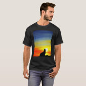 T-shirt Chat Watching Sunset scène Chat Noir Sunset 3 (Devant entier)