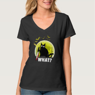 T-shirt Chat What Funky Black Ca, Chat Murderous Avec Cout