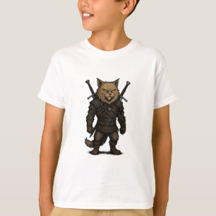 T-shirt Chat Witcher – Guerrier Fantasy Médiéval