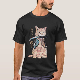 T-shirt Chat Yakuza Drôle Tatouage Japonais Épée Je Fais C