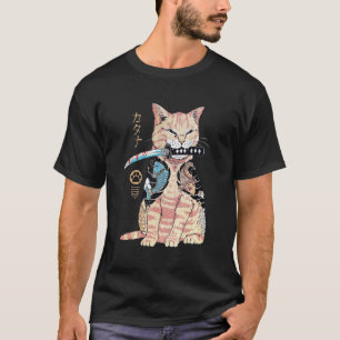 T-shirt Chat Yakuza Tatouage Japonais Épée Je Fais Ce Que