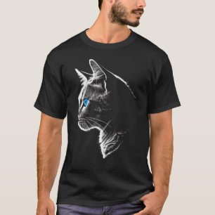 T-shirt Chat Yeux Bleus Animal de Compagnie Chat