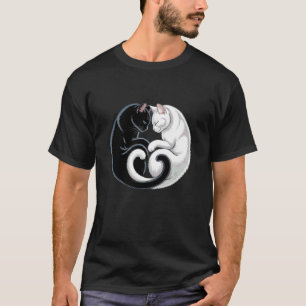 T-shirt Chat Yin et Yang noir et blanc