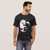 T-shirt Chat Yin Yang Paix Amour Interconnecté (Devant entier)