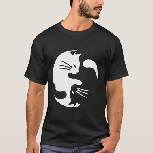 T-shirt Chat Yin Yang Peace Love Interconnectées Idée cade (Devant)