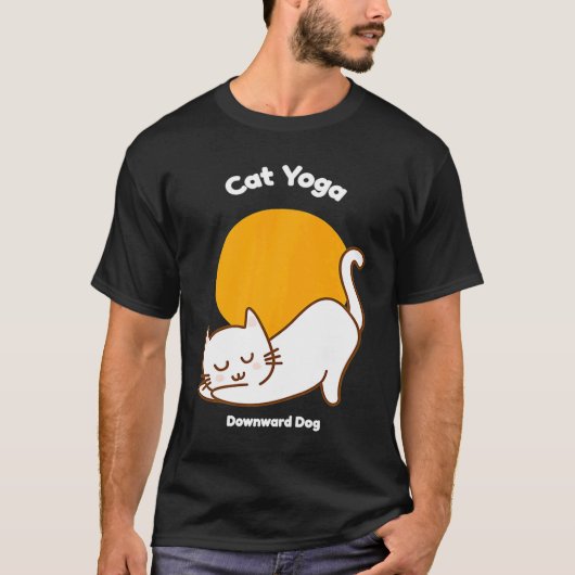 T-shirt Chat Yoga Chien vers le bas Kitty Humour Kitten En (Devant)